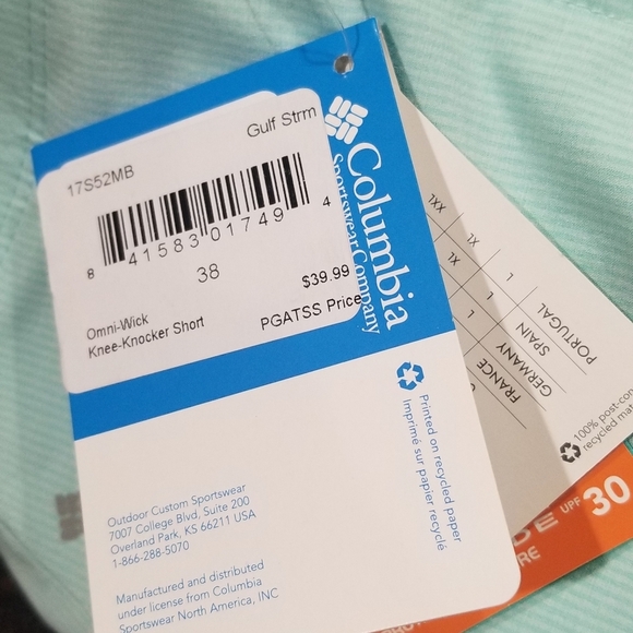 Columbia Omni Wick knee knocker golf shorts NEW - Picture 3 of 5